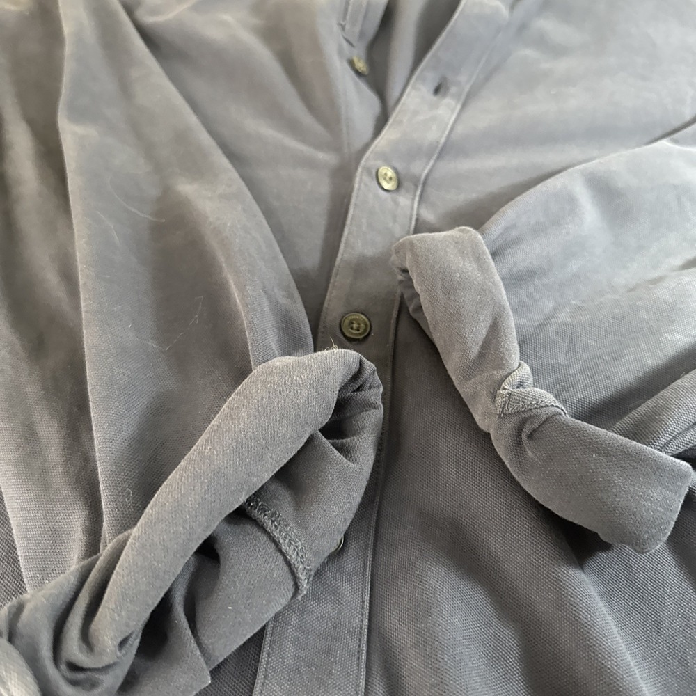 Duluth Trading Co Mens Sz 3XL Standard Fit Dark Blue Long Sleeve Button Up Shirt - Picture 2 of 5